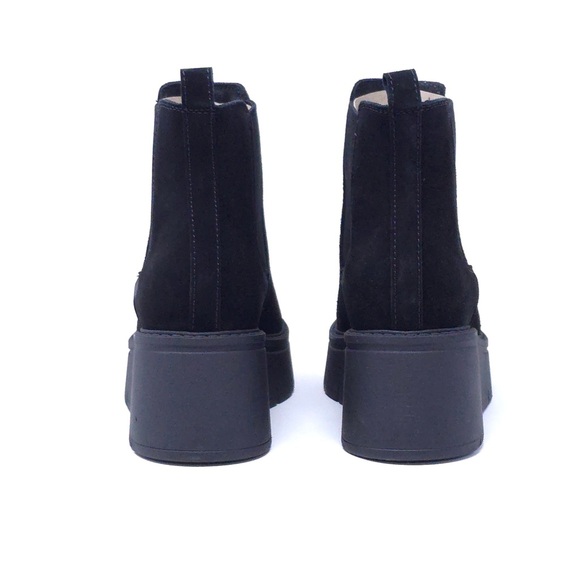 La Canadienne Haskell Black Suede Wedge Booties Waterproof - Picture 4 of 9